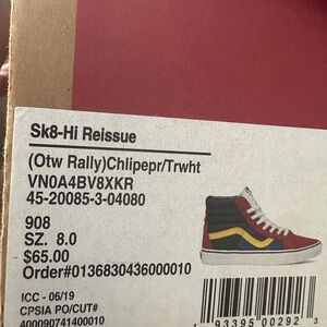 Vans Sk8-Hi Reissue Kids Sneakers - Red, Blue, Yellow